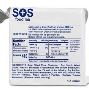 Barras De Cereal SOS Food Labs Sabor Neutro 84 G 2400kcal raciones de emergencia